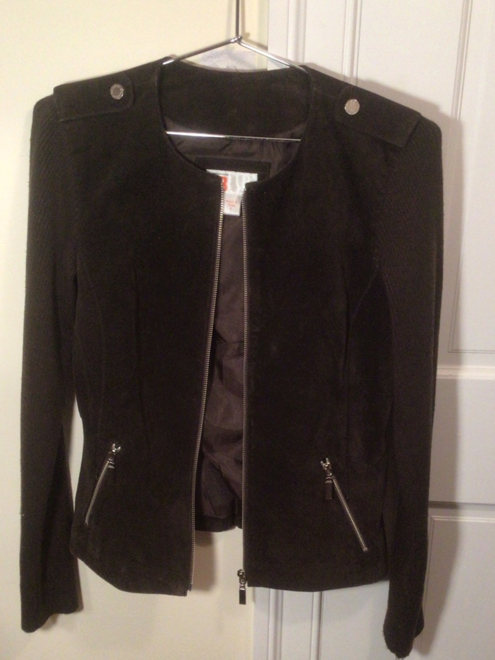 Brown Suede Zip-Front Women's Jacket